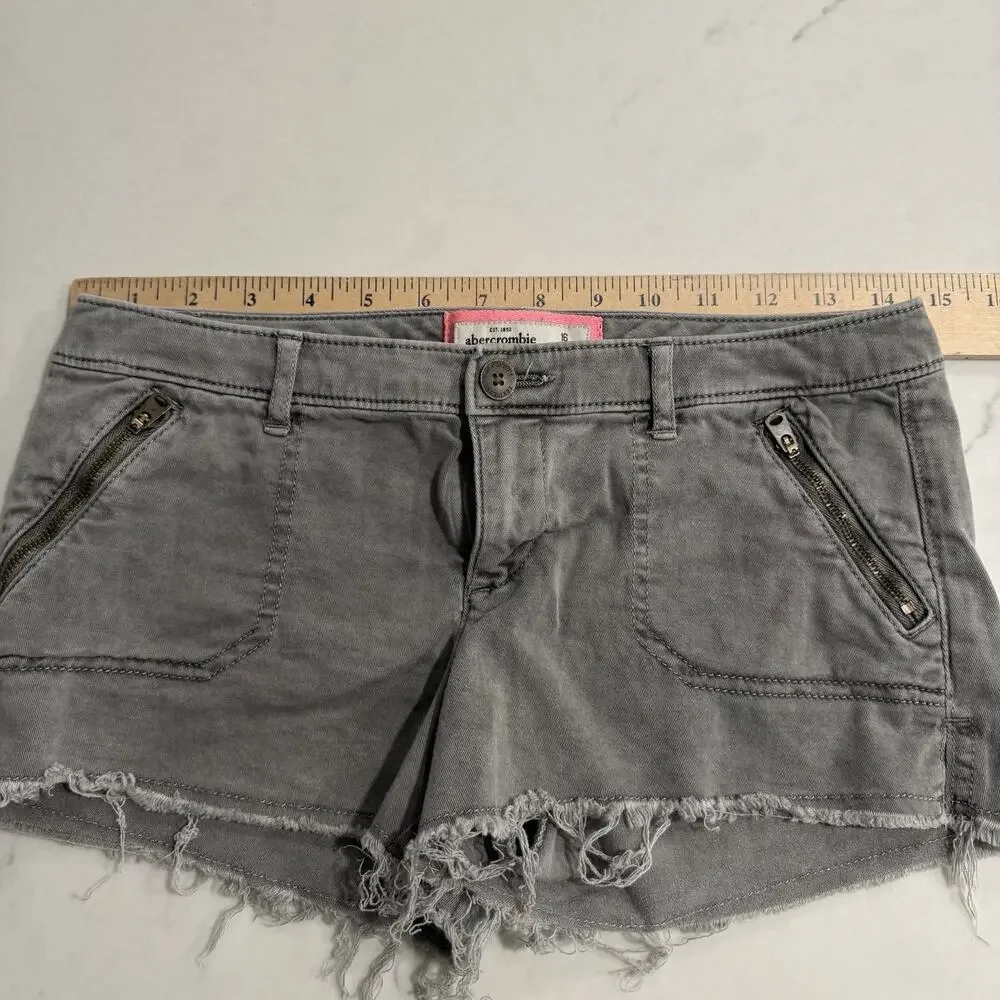 Abercrombie Kids High Rise Mini Shortie Shorts Size 16 Y2k Distressed Denim